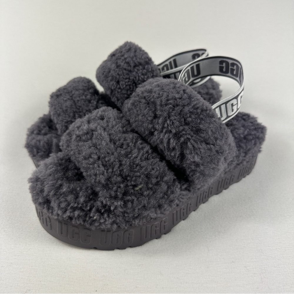 UGG OH FLUFFITA Sheepskin sling back women size 8 or 9. Slipper Slide new no box